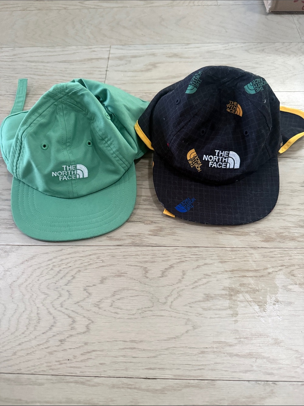 The North Face Mint Green and Black Logo Caps 2-Pack